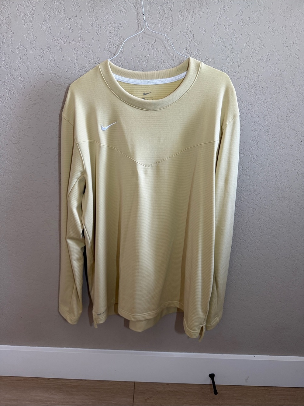 Nike Light Yellow Long Sleeve Performance Crew